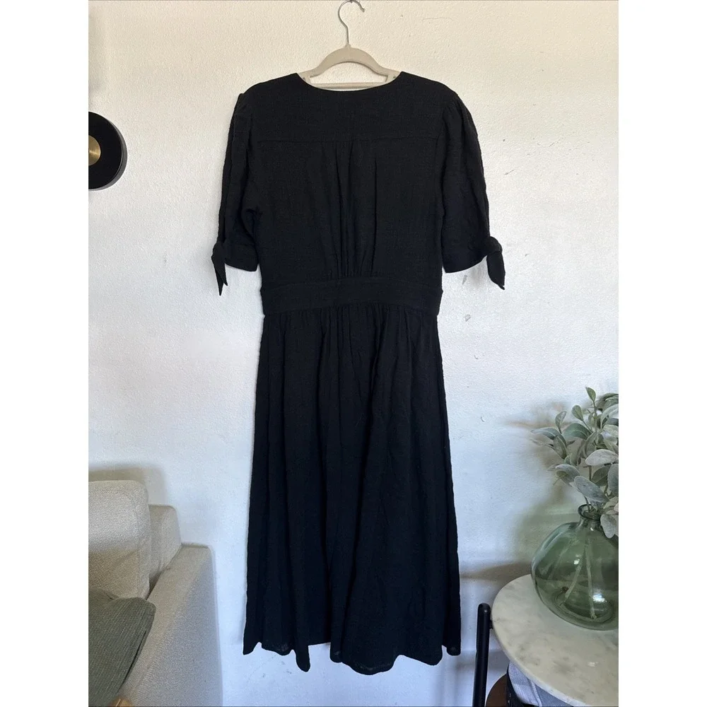 NWT Free People Love Of My Life Midi Dress Black Button front Sz L Large - Picture 8 of 11